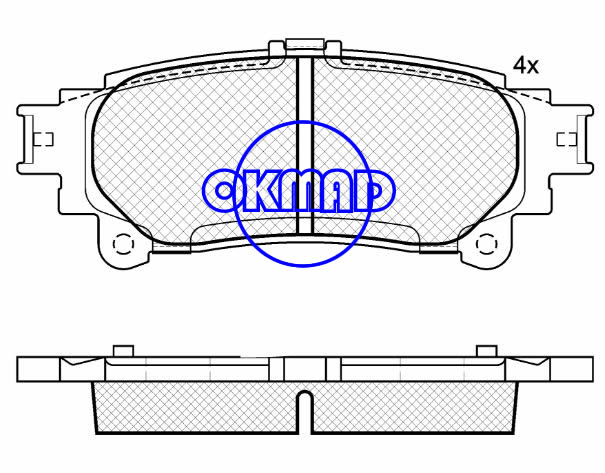 סט בלוק בלם LEXUS RX350 RX450h TOYOTA Highlander Sienna FMSI: 8500-D1391/9084-D1391 OEM: 04466-0E010/04466-30290/04466-47070/04466-48130 WVA: 24918, F1391
