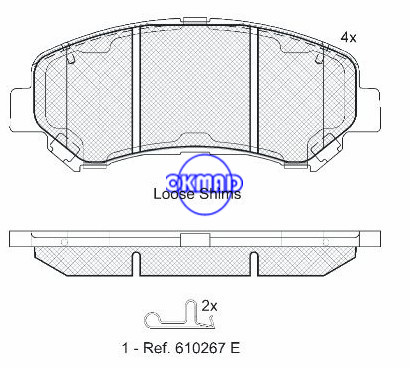 ניסאן קשקאי רפידת בלם ניסאן X-Trail FMSI:D1338-8449 OEM:D1060-9N00A WVA24632,F1338 ניסאן קשקאי רפידת בלם ניסאן X-Trail FMSI:D1338-8449 OEM:D1060-9N00A WVA24632,F1338
